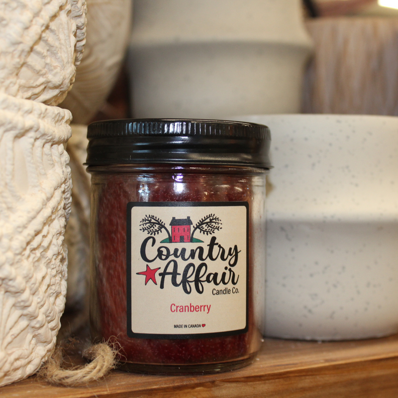 Small Cranberry Candle Jar