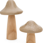 Wooden mushroom set for your Fall Interior Decoration in a natural brown color.
