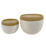 Medium Jeane Ceramic Round Vase - Two Tone