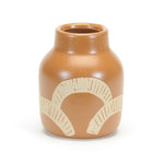 Small Circle Embossed Arch Vase - Brown