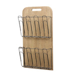 Wood Rack with Metal Basket - Natural