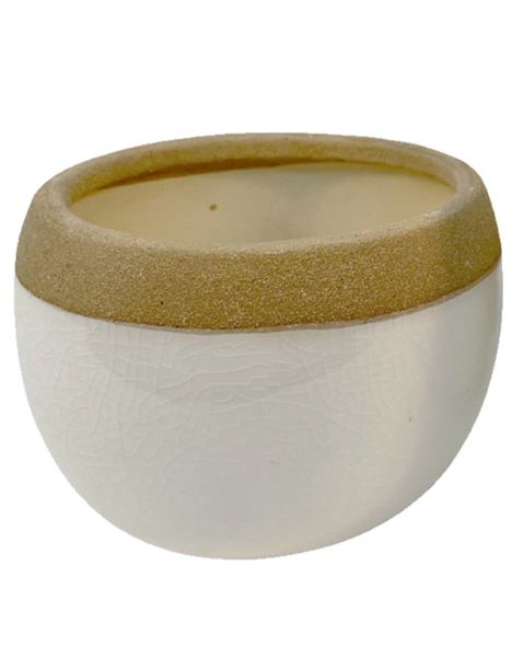 Small Jeane Ceramic Round Vase - Two Tone